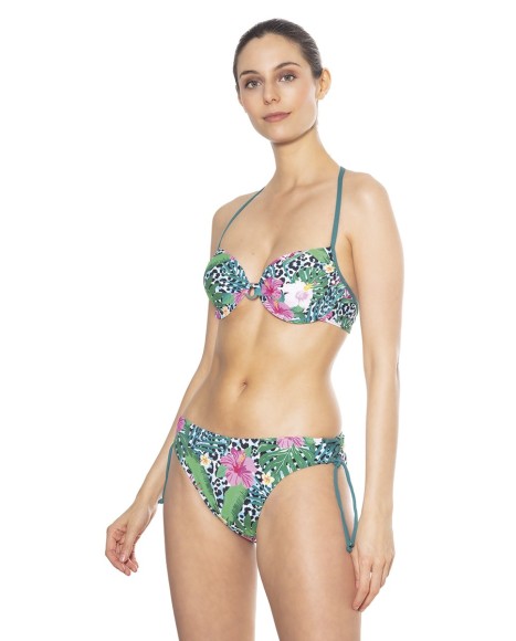 Top bikini con copa estampado Animal tropical