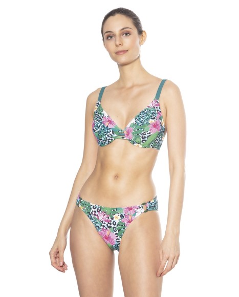 Top bikini de capacidad estampado Animal tropical