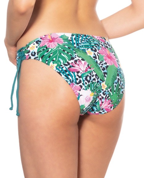 Braga bikini estampada con lazo zig zag en el lateral Animal tropical