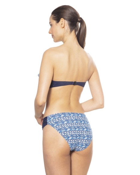 Braga bikini estampada con tiras al costado Empedrados