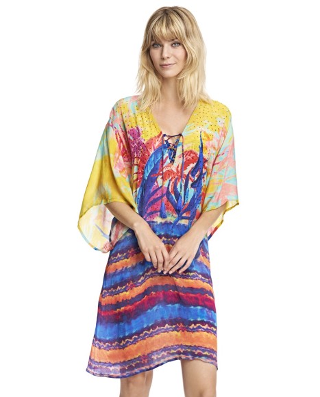 Kaftan con manga Mediterraneo