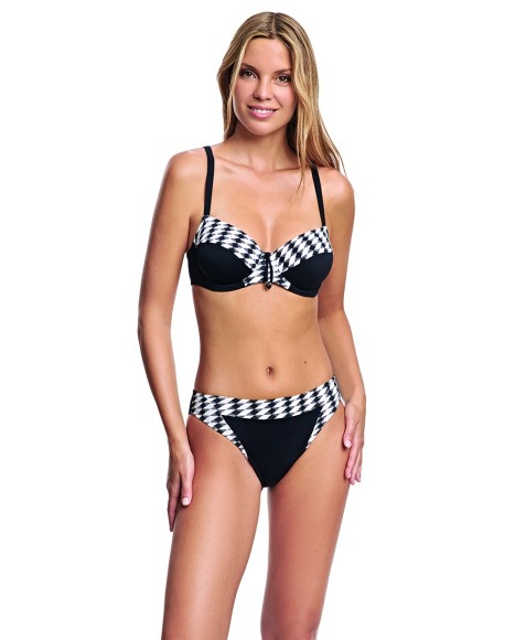 Top bikini balconet con aro Mundo geometrico