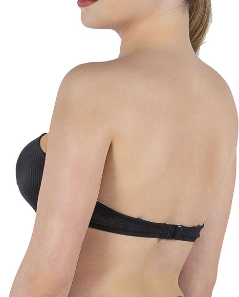 Top bikini bandeau con copa Night purple Top bikini bandeau con copa Night purple