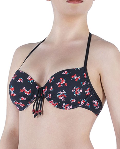 Top bikini con aro de estampado floral liberty