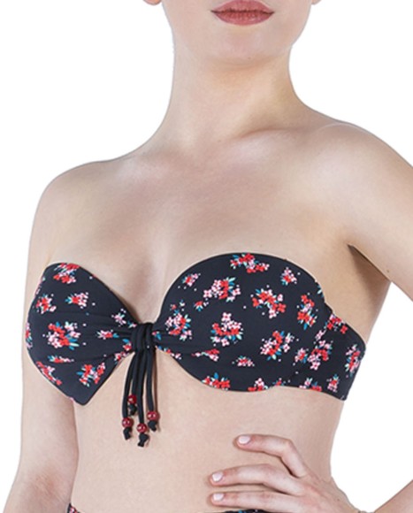 Top bikini bandeau estampado floral liberty