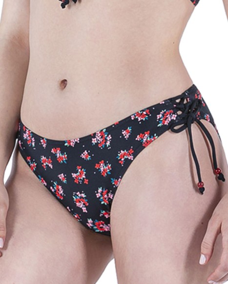 Braga bikini con cordones laterales estampado floral liberty