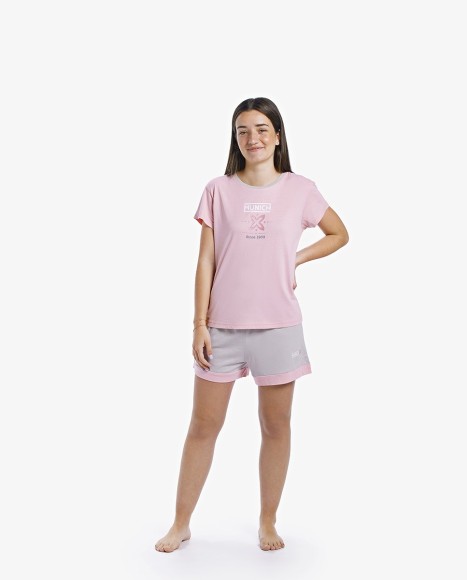 Pijama corto de mujer rosa