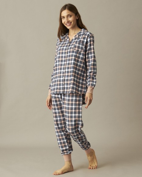 Pijama mujer algodón cuadros
