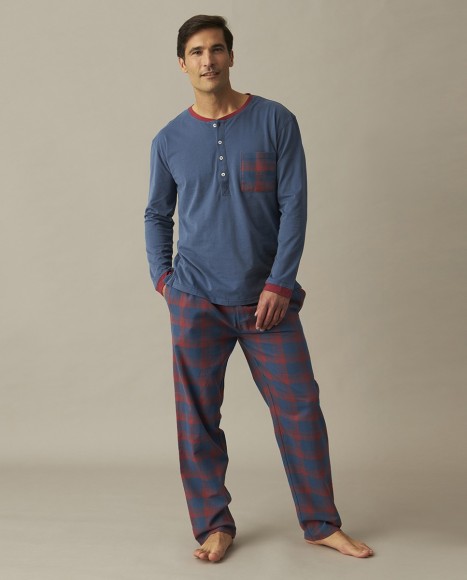 Pijama hombre algodón combinado cuadros Fall
