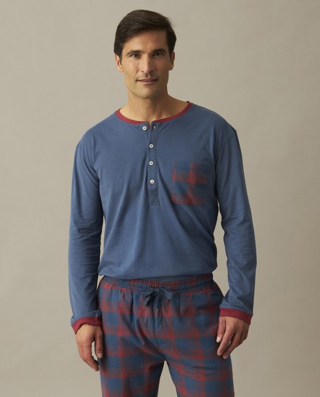 Pijama hombre algodón combinado cuadros Fall