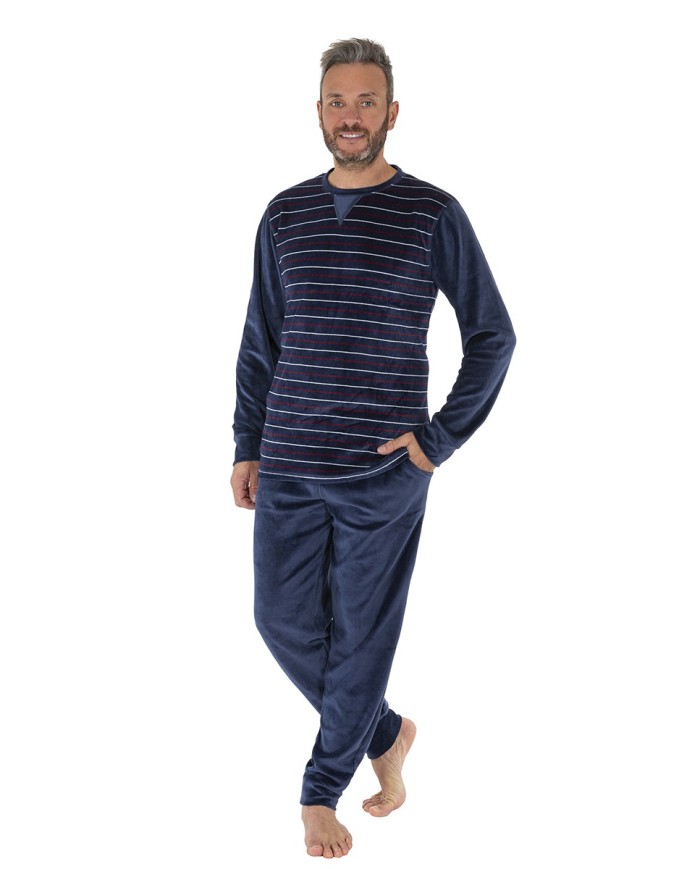 Pijama hombre terciopelo Velour collection azul