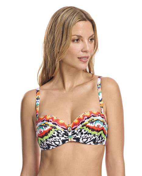Top bikini corte strapler con copa y aro Retro beach